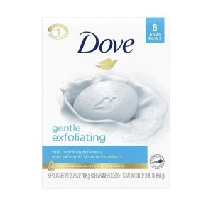 Dove Gentle Exfoliating Women's Beauty Bar Soap All Skin Type, 3.75 oz (8 Bars)