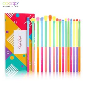 Docolor Colorful Makeup brushes set Cosmetic Foundation Powder Blush Eyeshadow Face Kabuki Blending Make up Brushes Beauty Tool (Handle Color: 16pcs eye brush set)