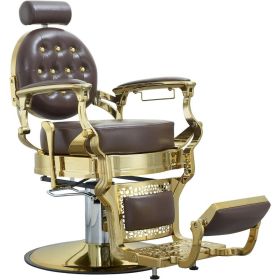 Vintage Barber Chair for Hairdressers Heavy Tattoo Shampoo Beauty Salon Equipment(Black) Professional Hairdressing Furniture (Color: Golden Square)