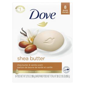 Dove Beauty Bar Gentle Skin Cleanser Shea Butter More Moisturizing Than Bar Soap, 3.75 oz, 8 Bars (Brand: Dove)